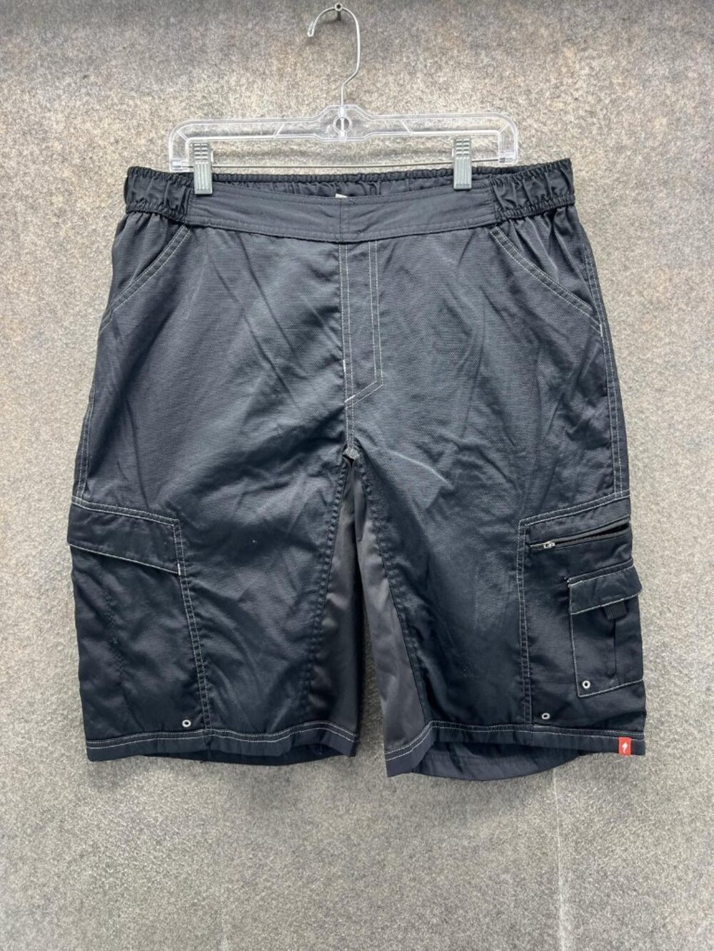 Vintage Specialized Cargo Shorts Mens XL Black Cycling Biker Nylon Quick Dry Y2K